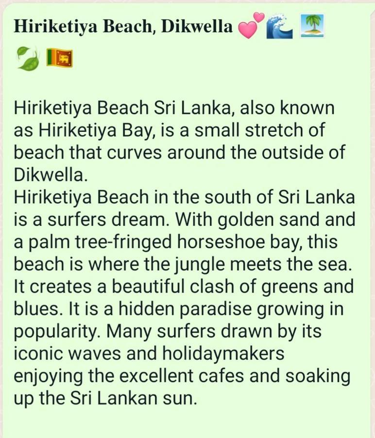 Seacoast Sanctuary Beach Hotel Dikwella Esterno foto